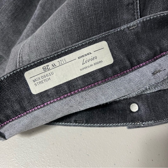 Diesel Livier Super Slim Jegging Distressed Raw Hem - Picture 3 of 8